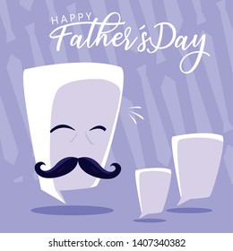 happy father day card with gentleman face and speech bubbles