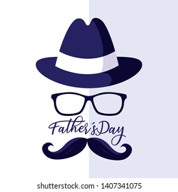 happy father day card with gentleman face