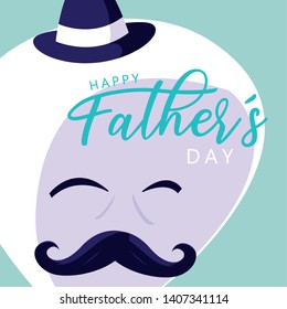happy father day card with gentleman face