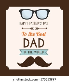 happy father day card icon image, vector illustration