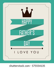 happy father day card icon image, vector illustration