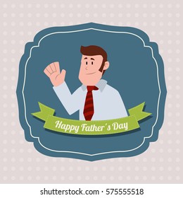 happy father day card icon image, vector illustration