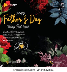 Happy Father Day and celebration with instagram and facebook post template | Happy Father Day celebration with instagram and facebook story template | Happy Father Day  sale social media post template