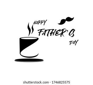 happy father day. a cup with happy father's day writing and moustache. vector