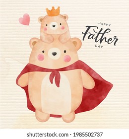 Happy Father day with cute bear 