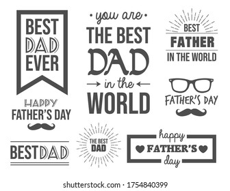 Happy father day emblem set