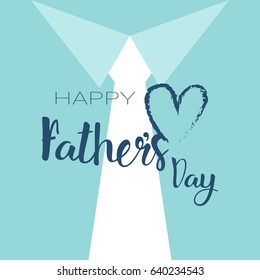 Happy Father Day Family Holiday Greeting Card Poster Flat Vector Illustration