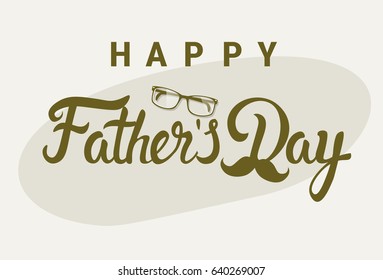 Happy Father Day Family Holiday Greeting Card Flat Vector Illustration