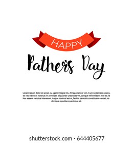 Happy Father Day Family Holiday, Retro Greeting Card Flat Vector Illustration