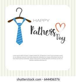 Happy Father Day Family Holiday, Retro Greeting Card Flat Vector Illustration