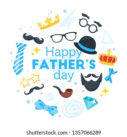 Happy father day greeting card template with . Vector illustration.