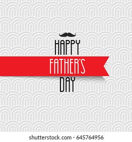 Happy Father Day greeting card on white pattern. Editable vector template for design card,flyer, banner or poster

