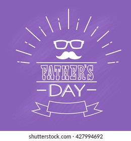 Happy Father Day Holiday Greeting Card Flat Vector Illustration