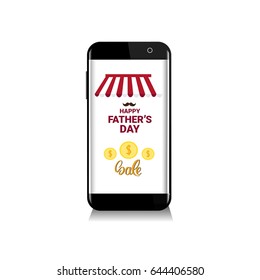 Happy Father Day Holiday Sale Online Shopping Discount Banner Vector Illustration