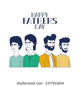 happy father day label with men icon