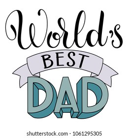 Happy Father Day lettering. Greeting Card Design. Hand Drawn Text