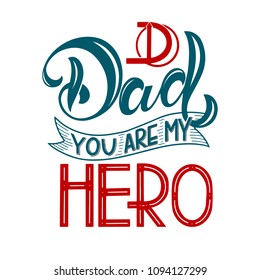 Happy Father Day lettering. Greeting Card Design. Hand Drawn Text. Elements for invitations, posters, greeting cards. T-shirt design