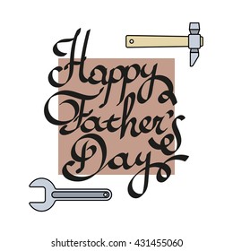 Happy father day Lettering vector illustration