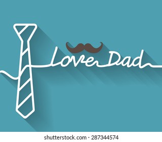 happy father day. love dad background, greeting card, Flat and line design. can be add text.