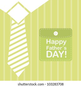 happy father day over green t shirt background. vector