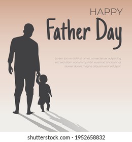 Happy Father Day Post card design. father's day Greetings and presents for Father's Day in silhouette styling. Promotion and shopping template for love dad