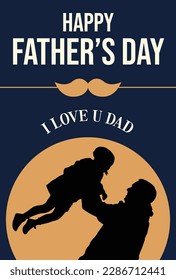 Happy Father Day Poster Design template i love you dad