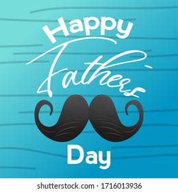 Happy father day poster with a mustache and text - Vector illustration