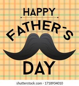 Happy father day poster with a mustache and text - Vector illustration