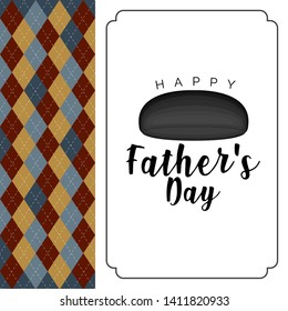 Happy father day retro greeting card design with a hat - Vector