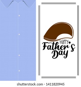 Happy father day retro greeting card design with a hat - Vector