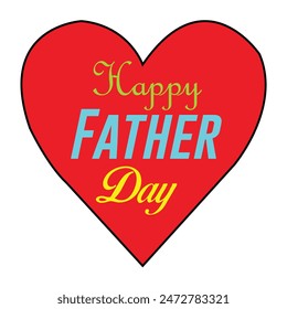 Happy Father day social media post templete with heart EPS vector file.