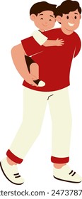 Happy Father Day with Son Illustration