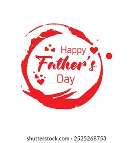 Happy Father day text in bold font with hearts