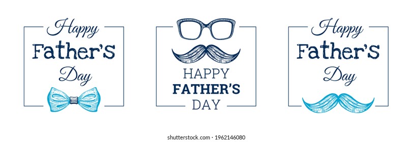 Happy father day vector. Dad day card background. Best daddy typography design. Family holiday illustration with man mustache. Father love banner, vintage tie, text font. For Icon, label, logo, card