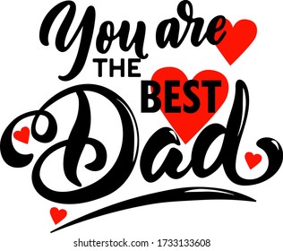 Happy Father Day. Vector text hand written for posters, flyers, invitations, social media, prints. Father's day cards, templates kit, universal elements for posters, flyers, web- sites, scrapbooking