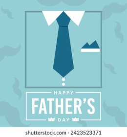 Happy father day vintage invitational card with necktie Vector illustration