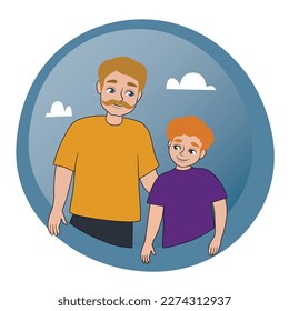 Happy father with his son outdoors