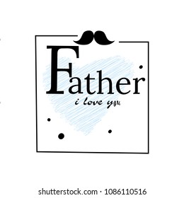 Happy father s day vector lettering background. Happy Fathers Day calligraphy light banner. Dad my king illustration, vector