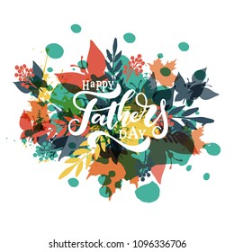 Happy father s day vector lettering background.