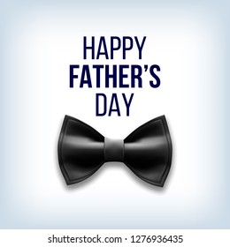 Happy Father s Day Vector. Greeting Card Design. Black Bow Tie. Realistic Illustration