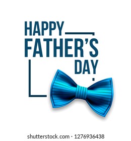 Happy Father s Day Vector. Banner Design. Satin Bow Tie. Realistic Illustration