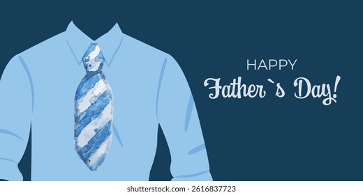 Happy Father s Day watercolor banner