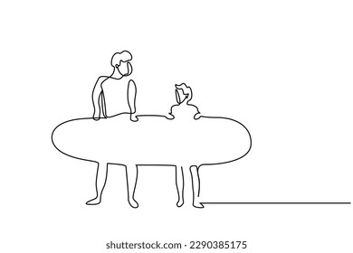 happy father son vacation sea surf activity line art