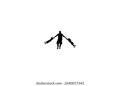 happy father and son vector illustration logo design image