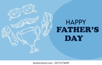 Happy Father's Day 16th june. Happy father's Day, flat Post design. Father's day vector, illustration, and design elements for greeting card, posters, banners, and flyer