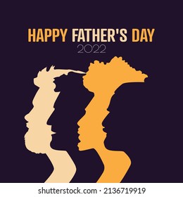 Happy Father's Day 2022 card. Flat vector illustration.