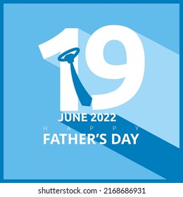 Happy Father's Day 2022 Vector. Seamless Blue Background 