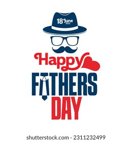 Happy Father's Day to all our fathers. Father's Day poster or flyer template on blue background. Happy International Father's Day. Billboard, Poster, Social Media, Greeting Card template.