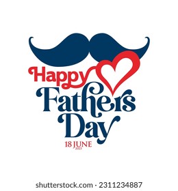 Happy Father's Day to all our fathers. Father's Day poster or flyer template on blue background. Happy International Father's Day. Billboard, Poster, Social Media, Greeting Card template.