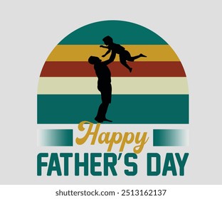 Happy Father's Day American Celebrating t-shirt design and web banner design on white background